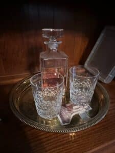 Cut-Crystal-Decanter-and-Tumbler-Set-with-Silver-Plated-Tray