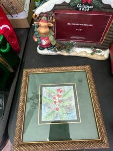 Framed-Holly-Berry-Watercolor-by-S.-Wayman