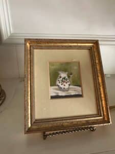 Framed-Still-Life-Painting-of-a-Pitcher-with-Cherries