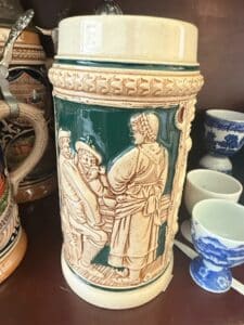 German-Beer-Stein-with-Relief-Scene