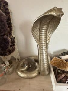 Gilt-Cobra-Figurine-with-Sphere