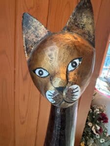 Hand-Carved-and-Painted-Wooden-Cat-Statue-Bali-Indonesia-Style-second-image