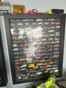 Hot-Wheels-Other-Die-Cast-Model-Cars-Displayed-in-Shadow-Box