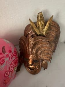 Mid-Century-Modern-Copper-and-Brass-Feathered-Mask