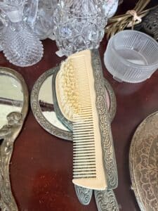 Ornate-Silver-Plated-Hand-Mirror-and-Comb-Set