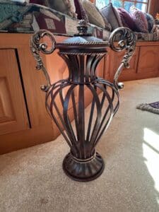 Ornate-Wrought-Iron-Urn-Planter-with-Acanthus-Leaf-Handles
