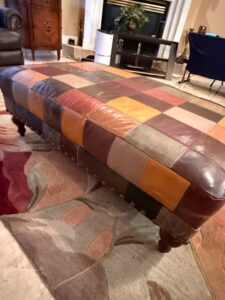 Patchwork-Leather-Storage-Ottoman