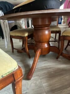 Round-Pedestal-Dining-Table-with-Four-Ladder-Back-Chairs-second-image
