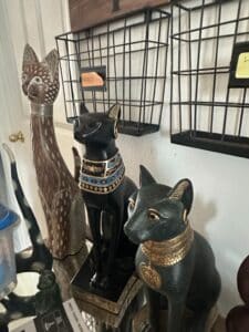 Set-of-Egyptian-Revival-Cat-Statues-Bastet