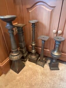 Set-of-Five-Decorative-Pedestal-Candlesticks