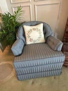 Striped-Upholstered-Accent-Chair-with-Decorative-Pillow