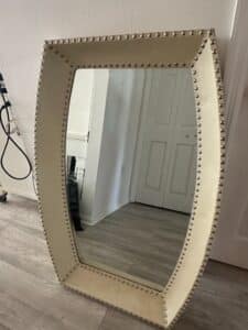 Studded-Upholstered-Mirror