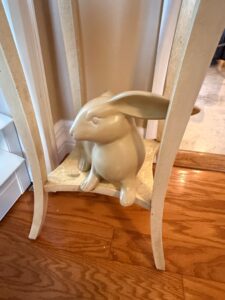 Vintage-Bunny-Figurine-on-Pedestal-Stand