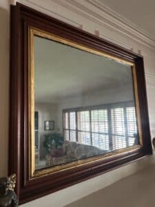 Vintage-Dark-Wood-and-Gilt-Accent-Wall-Mirror