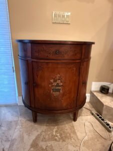 Vintage-Hand-Painted-Demi-Lune-Side-Cabinet-with-Floral-Motif
