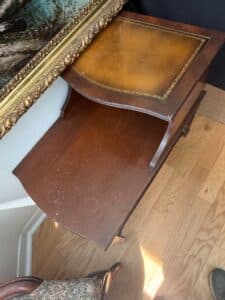 Vintage-Mahogany-Two-Tier-Step-Side-Table-with-Tooled-Leather-Top