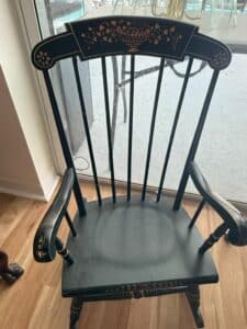 Vintage-Nichols-Stone-Black-Stenciled-Rocking-Chair