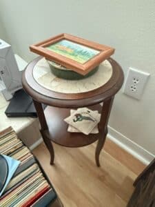 Vintage-Round-Tiered-Accent-Table-with-Marble-Inlay