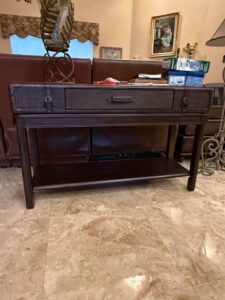 Vintage-Wicker-Trunk-Console-Table
