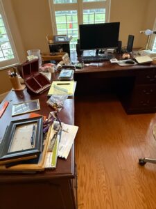 Vintage-Wooden-Desk-with-Computer-and-Accessories