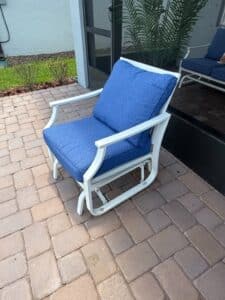 White-Aluminum-Glider-Chair-with-Blue-Cushions