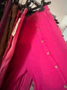 Womens-OS.LINO-Linen-Blend-Button-Front-Wide-Leg-Pants-second-image