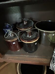 Assorted-Stoneware-Cheese-Crocks-with-Lids-and-Wire-Bail-Handles