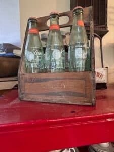 Coca-Cola-Georgia-Peach-Glass-Bottles-in-Wooden-Crate