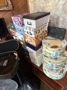 Decorative-Storage-Boxes-and-Round-Ephemera-Hat-Boxes