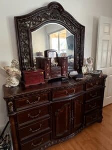 Ornate-Dark-Wood-Dresser-with-Mirror-Deryn-Park-Collection-1