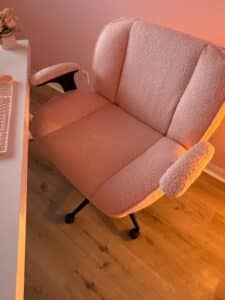 Pink-Teddy-Fabric-Office-Chair-1