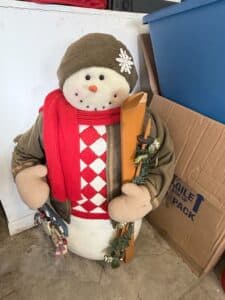 Plush-Snowman-Figure-with-Skis-and-Scarf-1