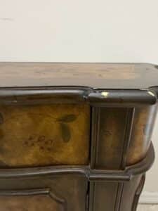 Vintage-Hand-Painted-Butterfly-and-Floral-Demi-Lune-Cabinet-second-image-1