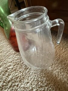 Vintage-Italian-Green-Blown-Glass-Wine-Decanter-with-Leather-Casing-second-image