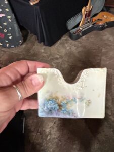Vintage-R.S.-Germany-Hand-Painted-Porcelain-Card-Holder-with-Forget-Me-Nots