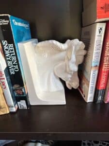 White-Ceramic-Horse-Head-Bookend-and-Native-American-Chief-Figurine