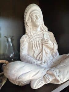 White-Ceramic-Horse-Head-Bookend-and-Native-American-Chief-Figurine-second-image