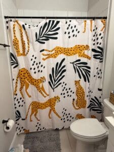 BlueLela-Cheetahs-Pattern-on-White-Shower-Curtain