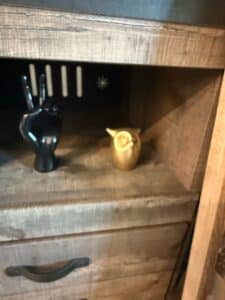 Modern-Black-Hand-Sculpture-and-Gold-Owl-Figurine-Set
