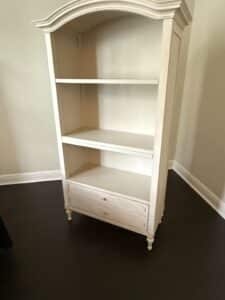 French-Provincial-Style-Painted-Bookcase-with-Drawer