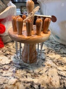 Olive-Wood-Cocktail-Fork-Set-with-Stand