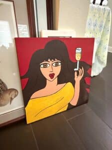 Pop-Art-Style-Woman-with-Champagne-Painting
