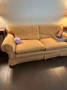 Traditional-Plaid-Skirted-Sofa