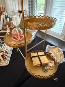 Vintage-Gold-Tone-Three-Tier-Serving-Stand-with-Ornate-Edging