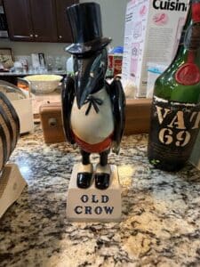 Vintage-Old-Crow-Whiskey-Ceramic-Figural-Pourer