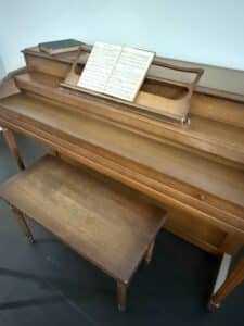 Vintage-Spinet-Piano-with-Bench