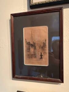 Antique-Etching-of-European-Street-Scene-by-Paul-Geissler