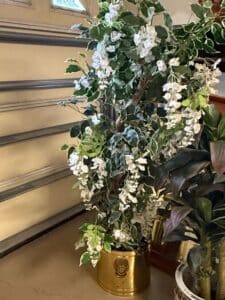 Artificial-Wisteria-Tree-in-Hammered-Brass-Planter