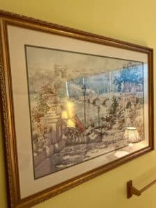 European-River-Scene-Watercolor-Print