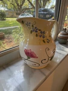 FTD-Hand-Painted-Floral-Ceramic-Pitcher